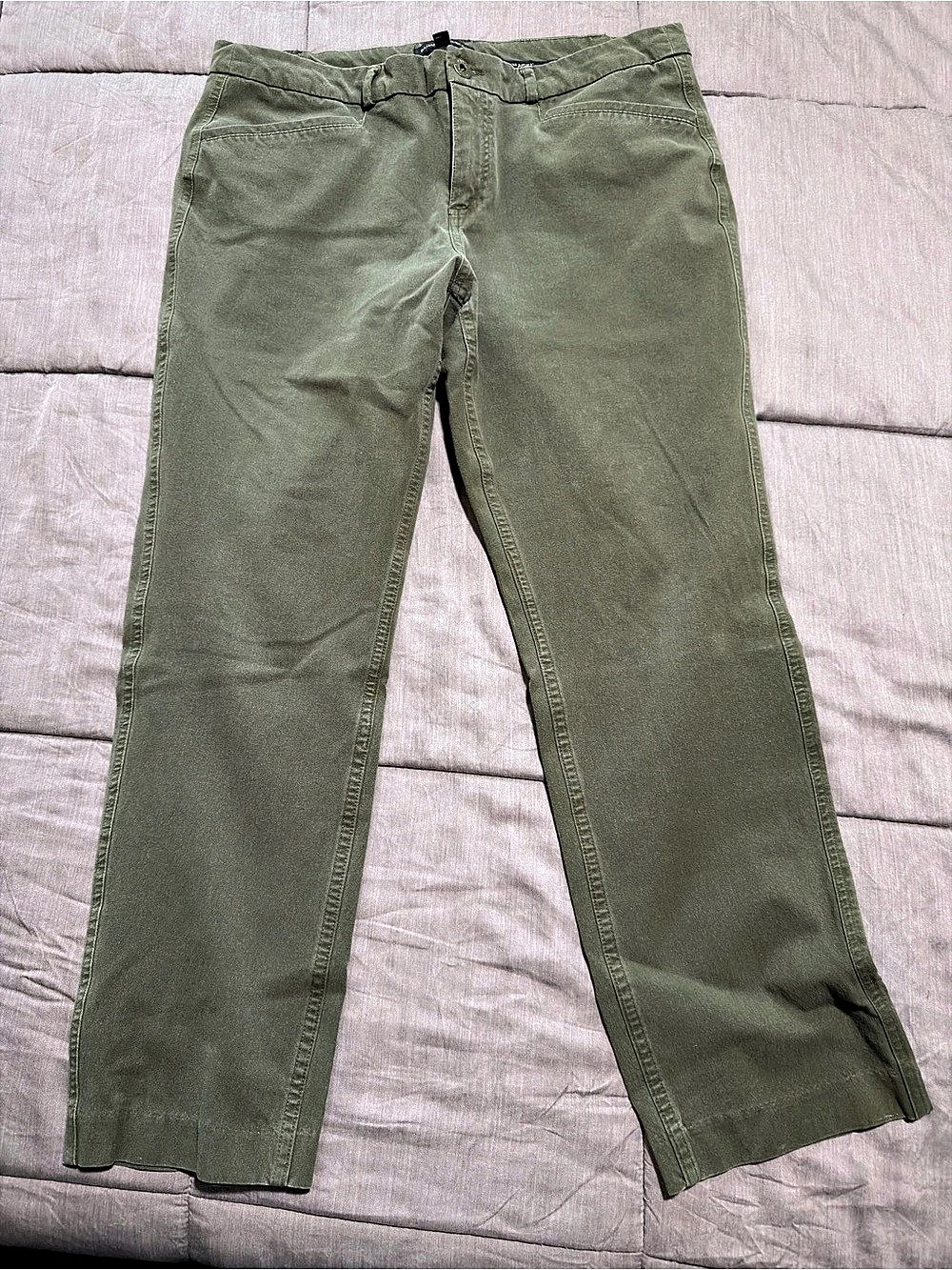 Banana Republic Olive Green Straight Leg High Rise Pants Size 12 Stretchy